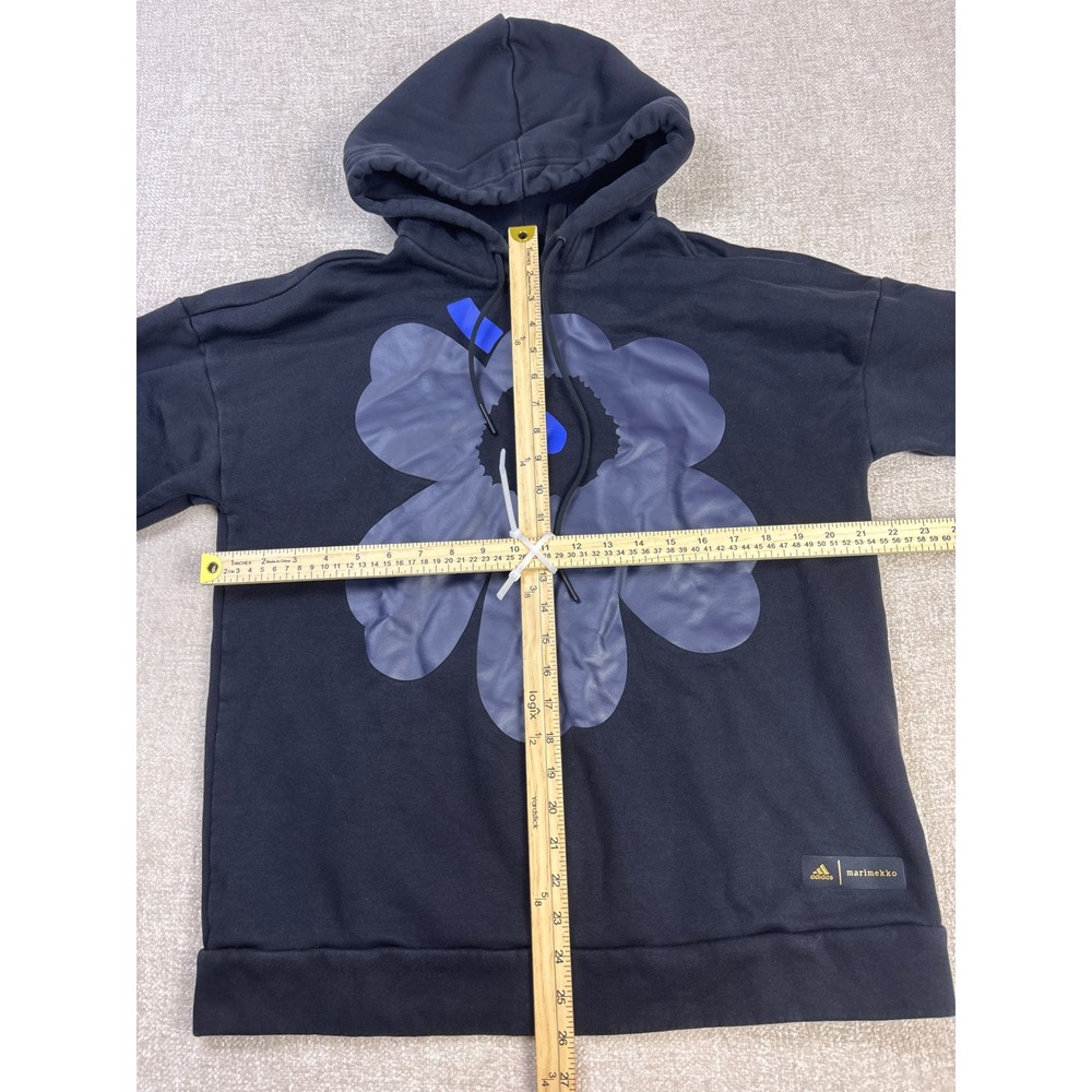 Adidas x Marimekko Mens Unikko Floral Hoodie Black Primegreen Sweatshirt S - Picture 6 of 9